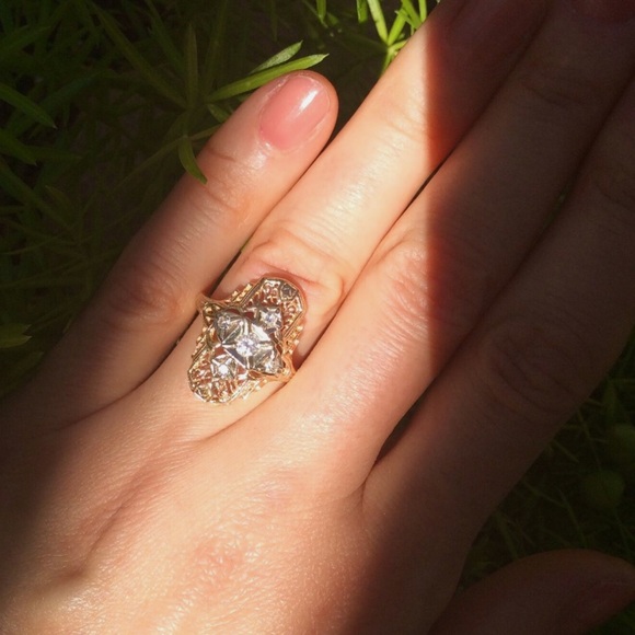 New diamond 14k solid gold ring size 6 Sundance Charm - Picture 9 of 12